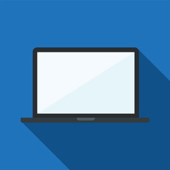 Flat design vector laptop icon, EPS10