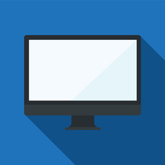 Flat design vector computer monitor icon, EPS10