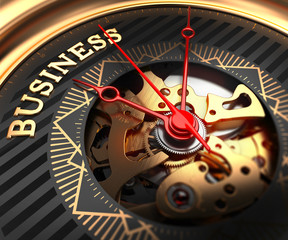 Business on Black-Golden Watch Face. 
