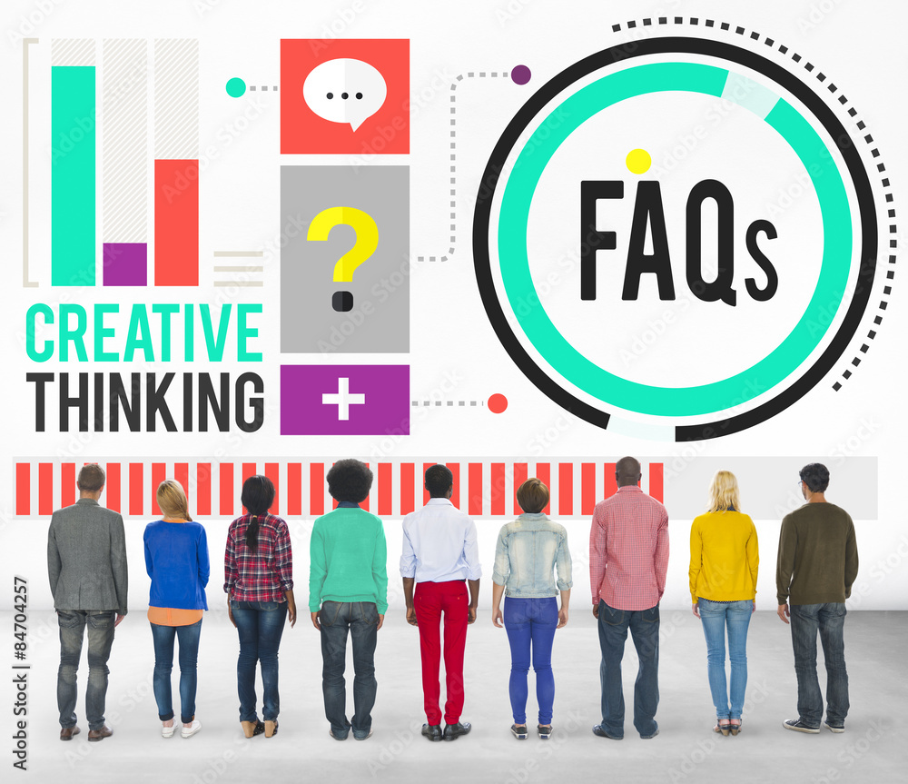 Poster frequently asked questions faq problems concept
