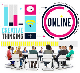 Naklejka premium Online Communication Internet Networking Concept
