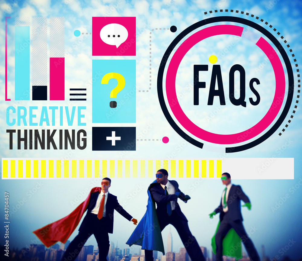 Poster frequently asked questions faq problems concept