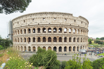 Fototapeta na wymiar Side view of The Colosseum in Rome, Italy