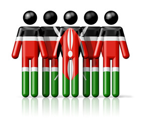 Flag of Kenya on stick figure