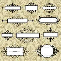 Vintage Frames On Damask Background  © Giraphics