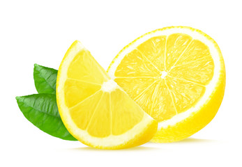 Fototapeta na wymiar lemon slice lemon isolated on white