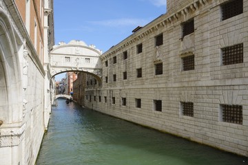 Obraz premium View of the Bridge of Sighs or Ponte dei Sospiri , Venice, Italy 