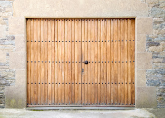 wooden garage gate 