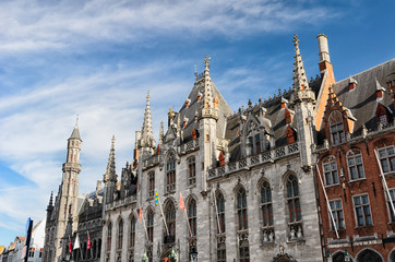 Fototapeta na wymiar The Provinciaal Hof (Province Court) in Bruges, Belgium