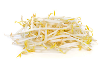 Bean sprouts on white background