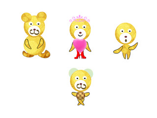クマイメージの家族素材