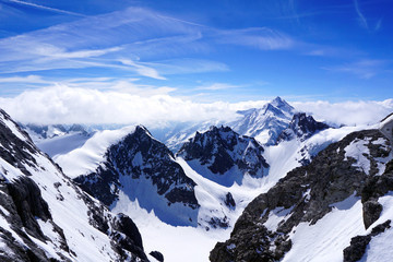 Fototapeta premium Valley of Titlis snow mountains