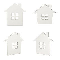 white Home Symbol Isolated on white. 3D Illustration.