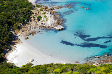 colorful coastal nature in Villasimius (Sardinia) with sea mount