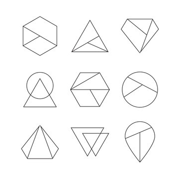 Set of hipster icons, geometric logo