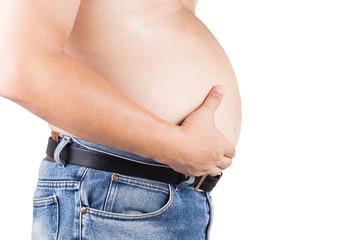 Fototapeta premium Man with unhealthy big belly