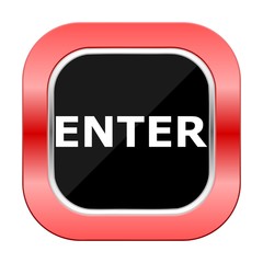 Enter Square Red Button 