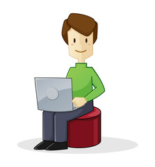 Man working with laptop