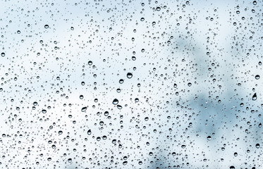 Drops of rain on a window glass