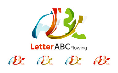 Abc company logo set. Vector illustration.