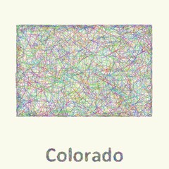 Colorado colorful line art map