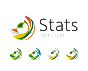 Statistics company logo set. Vector illustration
