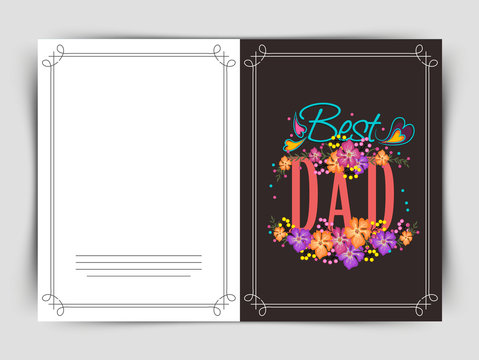 Floral greeting card for Happy Father's Day celebration.