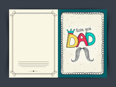 Elegant greeting card design for Happy Father's Day.