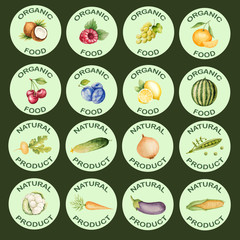 Watercolor set of icons