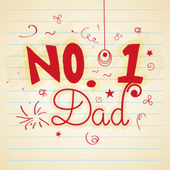 Greeting card with stylish text for Father's Day.