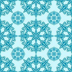 Snowflake seamless pattern. Editable vector. Eps 10