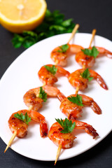 shrimp on the skewers