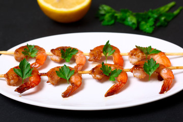 shrimp on the skewers