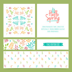 Set of spring greeting cards, invitations, brochures, banners