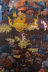 Mural paintings at Wat Phrakaew in Bangkok, Thailand © coward_lion