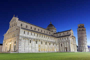 Pisa's Cathedral Square with the Tower of Pisa and the Cathedral