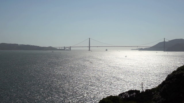 Golden Gate bridge from Alcatraz island.