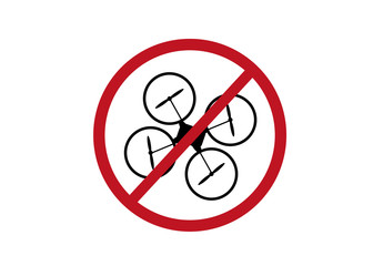 Drone use prohibited sign. 