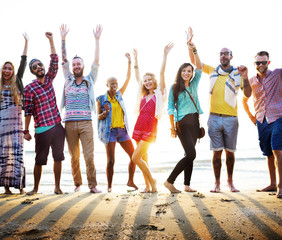 Obraz premium Teenagers Friends Beach Party Happiness Concept