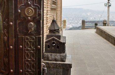 Old church on the top of the mountain in Tbilisi (Georgia)