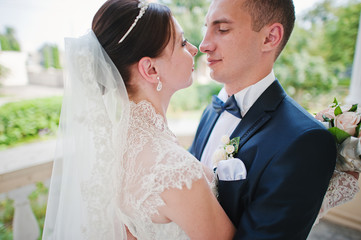 wedding couple close up