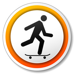 skateboard orange icon