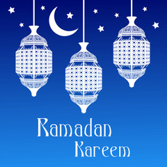 Vector illustration Ramadan background with lights