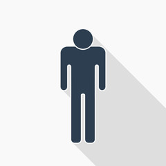 silhouette of a man with a shadow. Stock vector