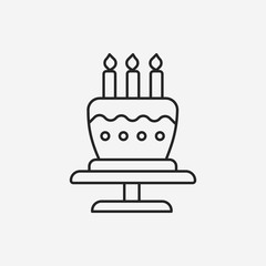 birthday cake line icon