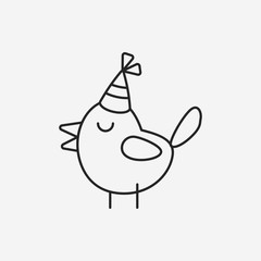 birthday character line icon