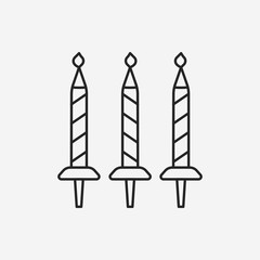 birthday candle line icon