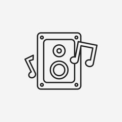 birthday party music line icon