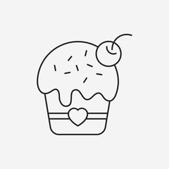 birthday cake line icon