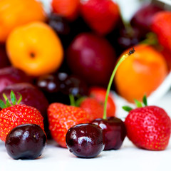 Summer Berries and Fruits cherries, strawberries, plums, apricot